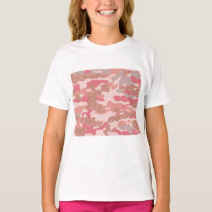 Camiseta Rosa de camuflaje Oro Rubor Modelo de ejército de