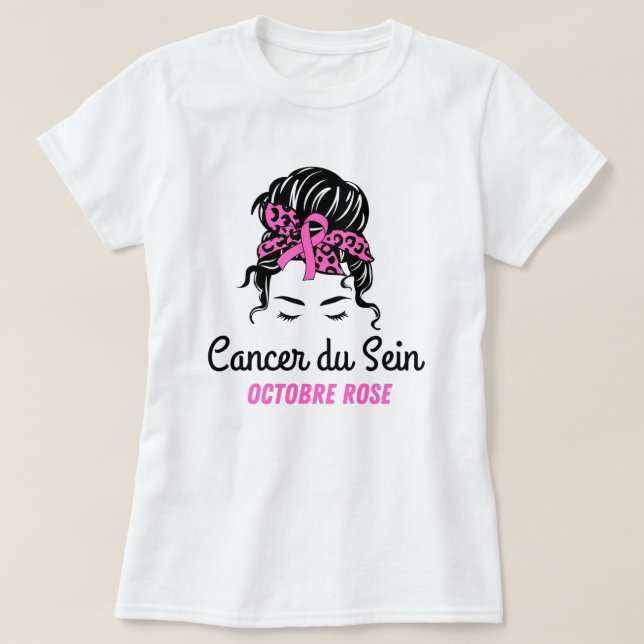 Camiseta Rosa de Cancer du Sein Octobre (Diseño del anverso)