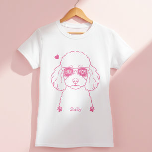 Camiseta rosa de caniche personalizada   Regalo pa