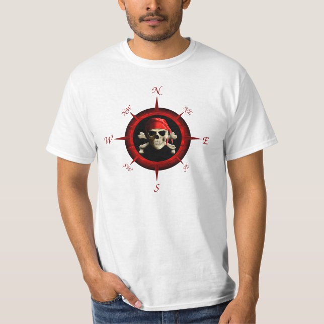 Camiseta Rosa de compás del pirata (Anverso)