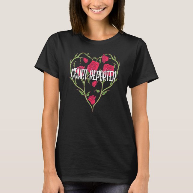 Camiseta Rosa de corazón de reportero judicial (Anverso)