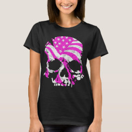 Camiseta Rosa de cráneo estadounidense