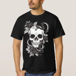 Camiseta Rosa de cráneo y serpiente