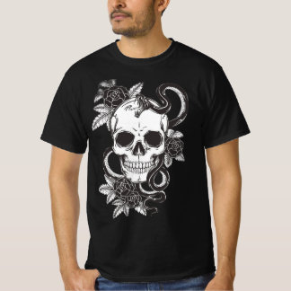 Camiseta Rosa de cráneo y serpiente
