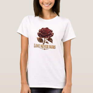 Camiseta Rosa de Cristal Rubí - El Amor Nunca se Desvanece