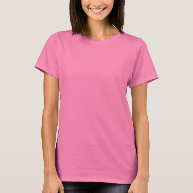 Camiseta rosa de cuello en V holgada para mujer (Anverso)