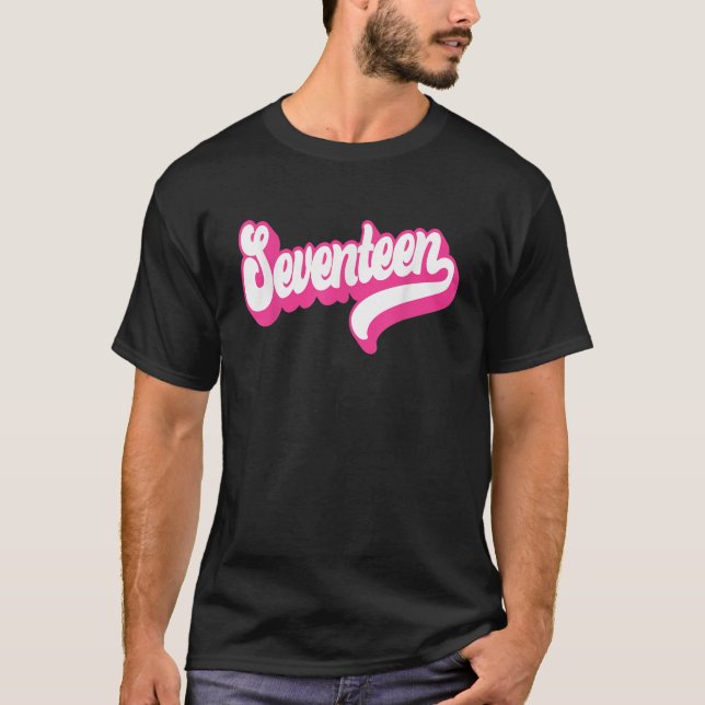 Camiseta Rosa De Diecisiete Años Para Chicas Por Su 17° (Anverso)