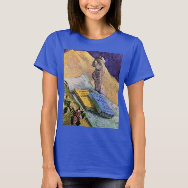 Camiseta Rosa de estatuas de yeso y novelas Vincent van Gog (Anverso)