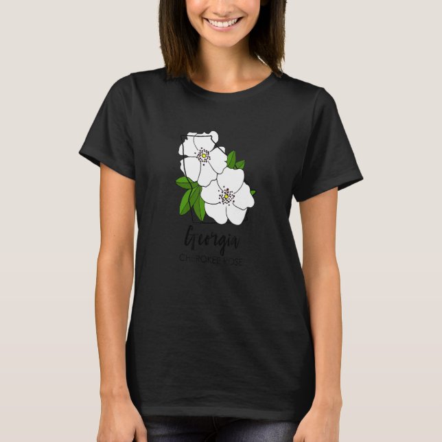 Camiseta Rosa de flores de Georgia Cherokee (Anverso)