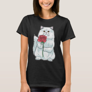 Camiseta Rosa de gato persa Flor