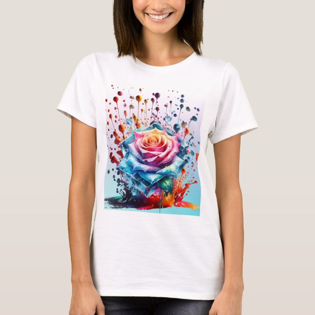 CAMISETA ROSA DE HIELO DROP DRIP ESTILADO POR TRREAL (Anverso)