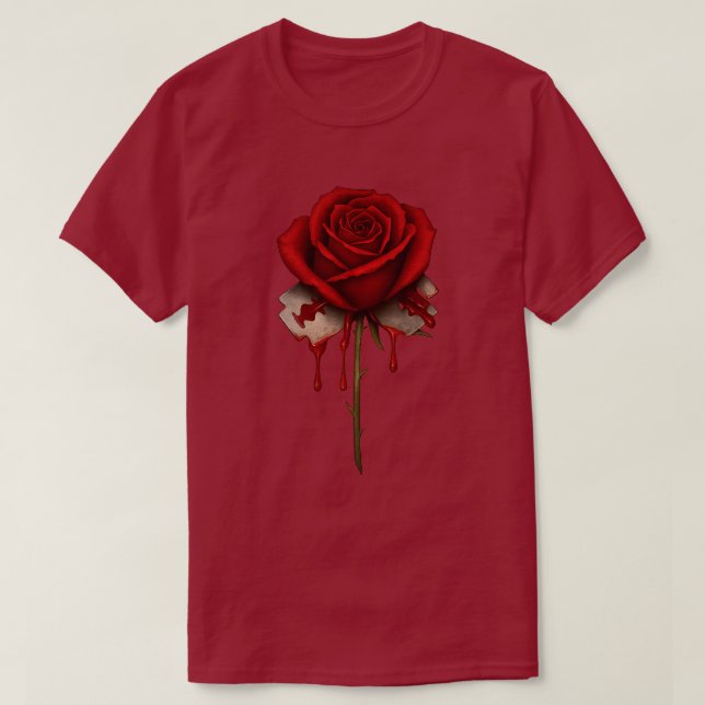 Camiseta Rosa de hoja (Diseño del anverso)