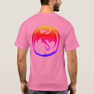 Camiseta rosa de hombre Neon Dragon parte trasera