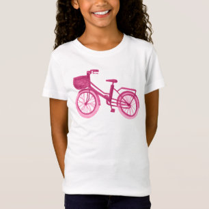 Camiseta Rosa de la bici de la acuarela