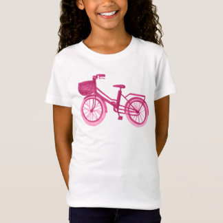 Camiseta Rosa de la bici de la acuarela