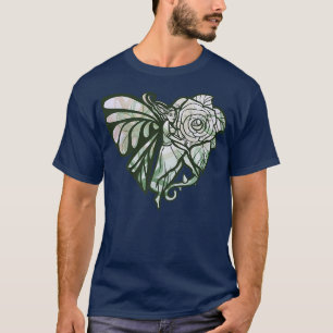 Camiseta Rosa de la naturaleza verde del jardín de hadas