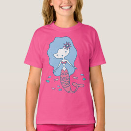 Camiseta rosa de la sirena Chica