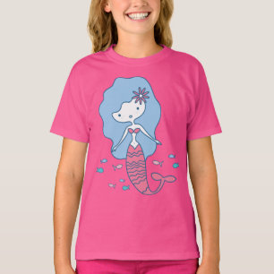Camiseta rosa de la sirena Chica