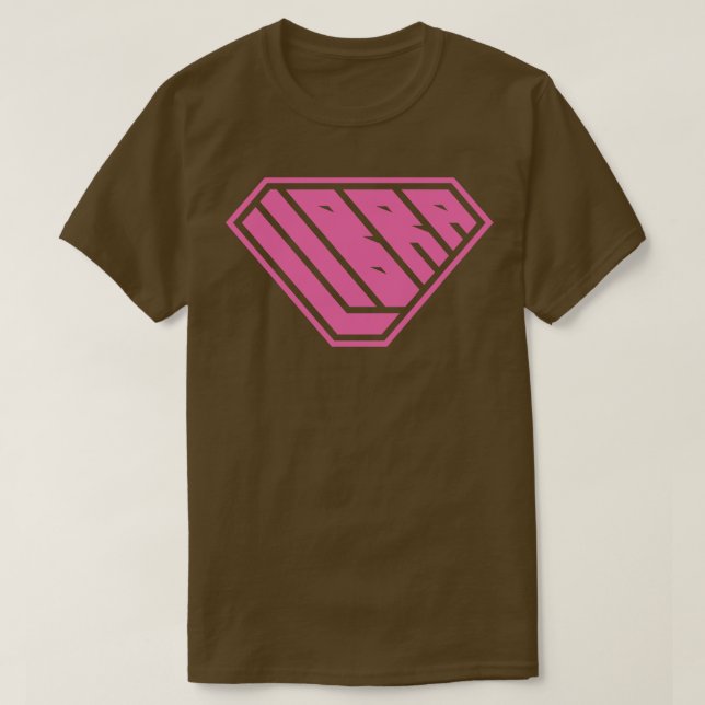 Camiseta Rosa de Libra SuperEmpoderado Zodiac (Diseño del anverso)