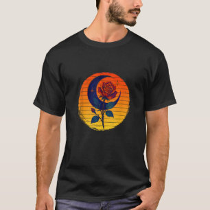Camiseta Rosa de Luna Creciente Oculta Goth Ocultismo Bruje