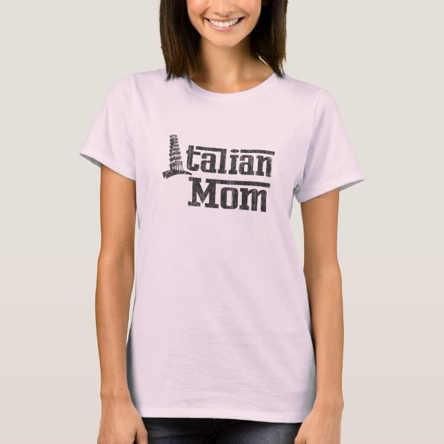 Camiseta rosa de mamá italiana (Anverso)