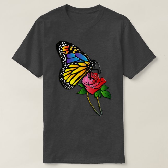 Camiseta rosa de mariposa (Diseño del anverso)