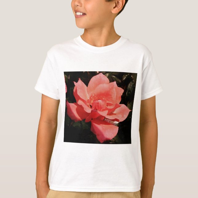 Camiseta rosa de melocotón y gotas de lavado (Anverso)