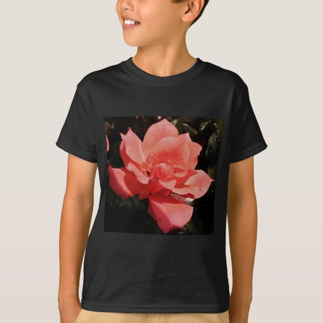 Camiseta rosa de melocotón y gotas de lavado (Anverso)