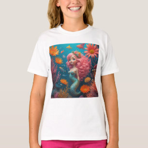 camiseta rosa de mermaid Cute