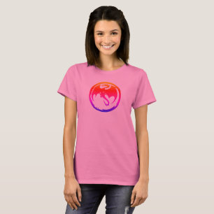 Camiseta rosa de mujer Neon Dragon