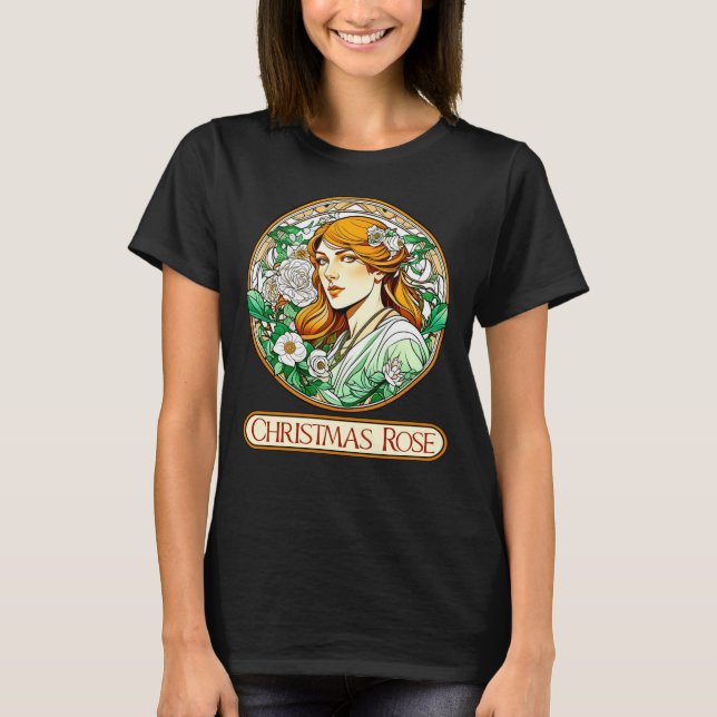 Camiseta Rosa de Navidades de Art Nouveau (Anverso)
