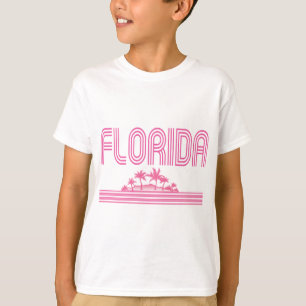Camiseta Rosa de neón retro de las palmeras de la Florida
