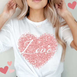 Camiseta Rosa de oro Mujeres Día de San Valentín de amor co