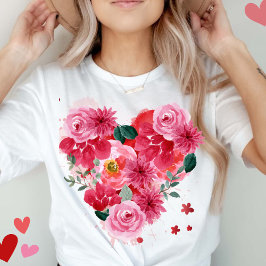 Camiseta Rosa de oro Mujeres Día de San Valentín de amor co