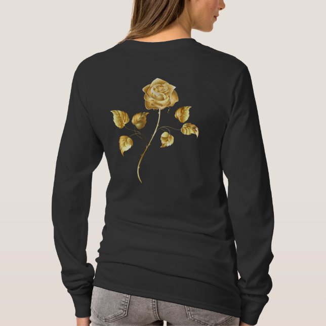 Camiseta Rosa de oro (rosa de oro) (Reverso)