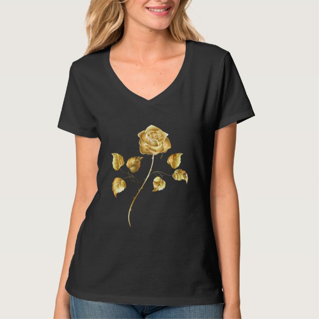 Camiseta Rosa de oro (rosa de oro) (Anverso)