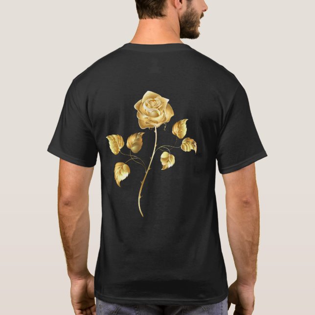 Camiseta Rosa de oro (rosa de oro) (Reverso)