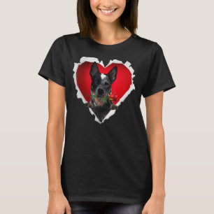 Camiseta Rosa de Perro Heeler Azul Pareja Día de San Valent