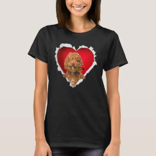 Camiseta Rosa de perro Labradoodle Pareja Día de San Valent