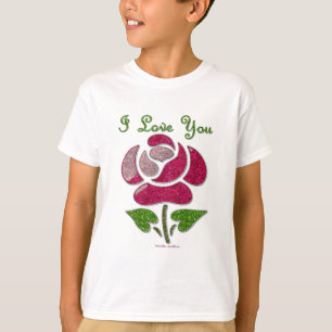 Camiseta Rosa de plantilla rosa te amo