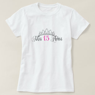 Camiseta Rosa de plata de la tiara del Mis 15 Anos