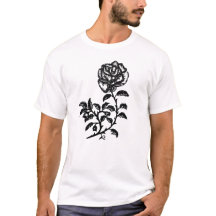 Camiseta Rosa de pluma y tinta