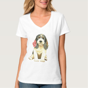Camiseta Rosa de San Valentín Petit Basset Griffon Vendeen