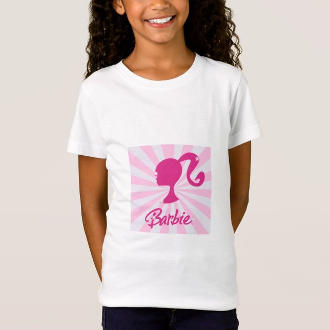 Camiseta Rosa de silueta de Barbie Fille - Estilo (Anverso)