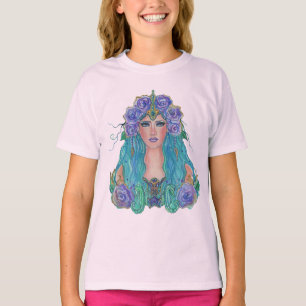 Camiseta Rosa de sirena en el arte marítimo de Renee Lavoie