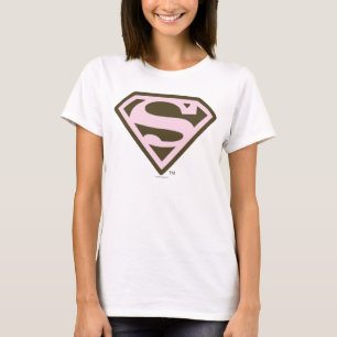 Camiseta Rosa de Supergirl y logotipo de Brown