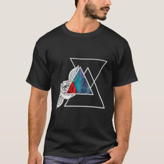 Camiseta Rosa de Triángulo Geométrico Arte Mínimo Estético 