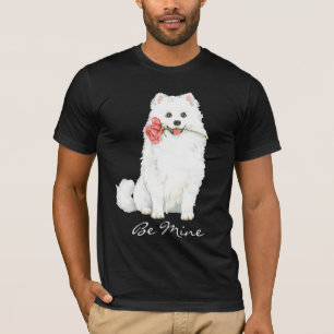 Camiseta Rosa de Valentine americano Eskimo Dog
