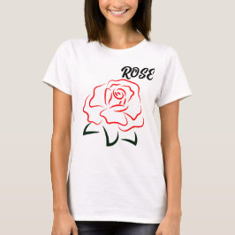 Camiseta Rosa de verano nombre flor ropa de mujer