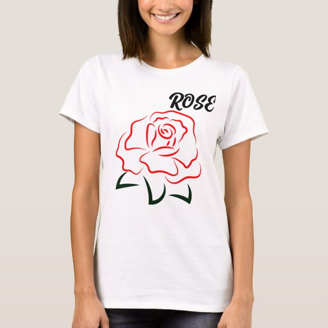 Camiseta Rosa de verano nombre flor ropa de mujer (Anverso)